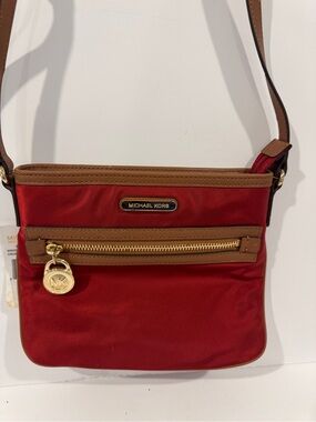 MICHAEL KORS Small Wine/Brown Kempton Crossbody bag